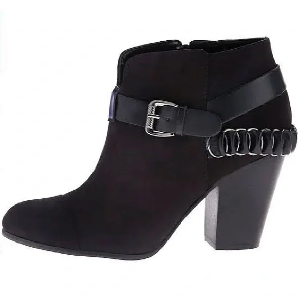 Carlos Santana Black Leather Harness Ankle Boots Carlos by Carlos Santana Harley Harness Boot - Free Shipping  main image 2